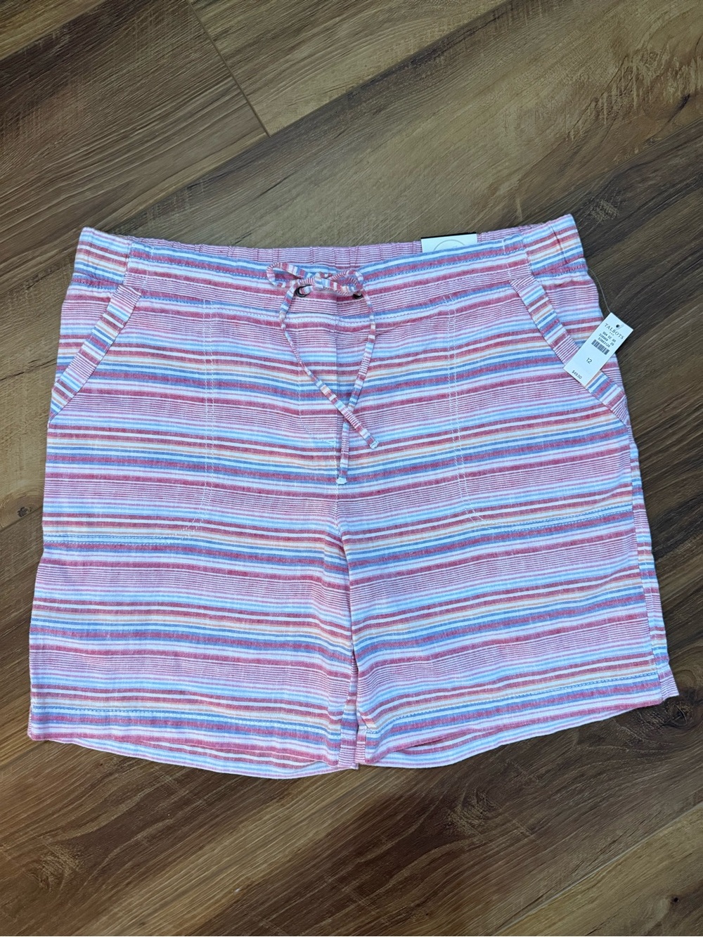 Talbots Pink Stripe Drawstring Shorts